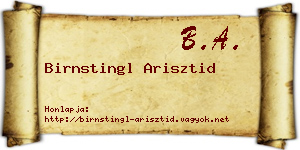 Birnstingl Arisztid névjegykártya